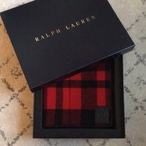 Ralph Lauren leather ipad holder in buffalo plaid